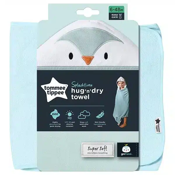 Tommee Tippee Μπουρνούζι Κάπα Μπάνιου 6-48Μ Percy the penguin Grotowel Blue