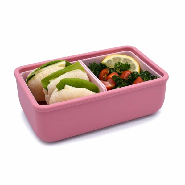 Φαγητοδοχείο Σιλικόνης 2 Θέσεων 700ml Melii Bento Blush/Berry