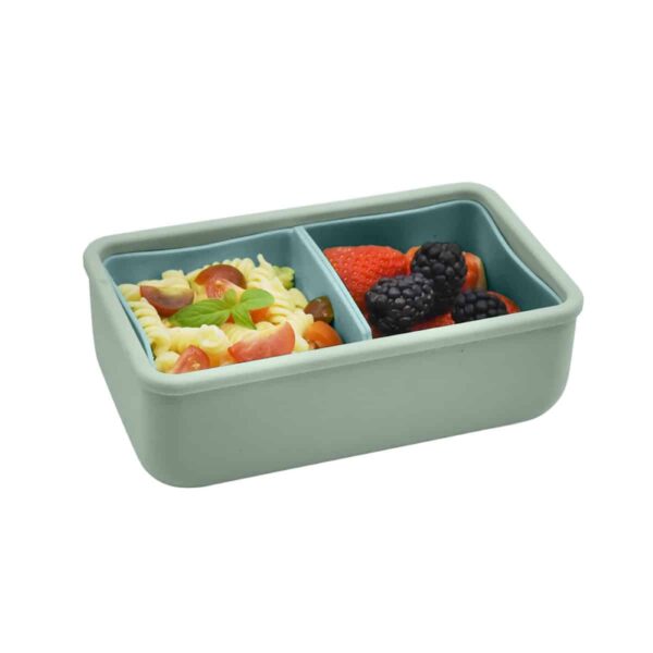 Φαγητοδοχείο Σιλικόνης 2 Θέσεων 700ml Melii Bento Sage/Cactus