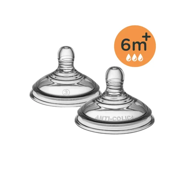 Tommee Tippee Anti-colic Θηλές Σιλικόνης Μεγάλης Ροής 2τμχ 6m+