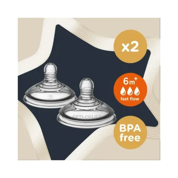 Tommee Tippee Anti-colic Θηλές Σιλικόνης Μεγάλης Ροής 2τμχ 6m+