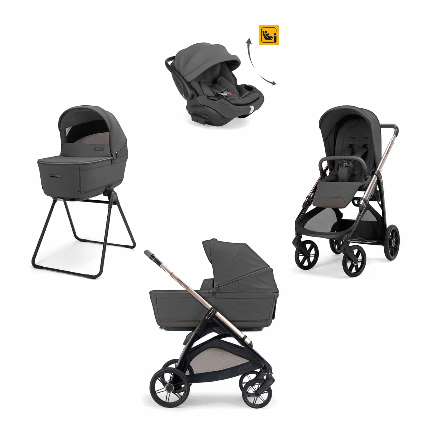 Πολυκαρότσι 3 σε 1 Inglesina Aptica Quattro Marble Grey Palladio Black Darwin Recline EVO 2026