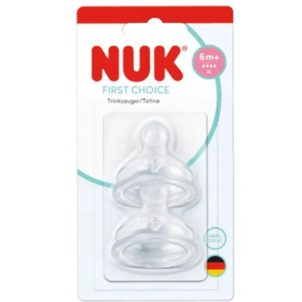 Θηλές Σιλικόνης 6M+ Nuk First Choice 2τμχ Μέγεθος XL