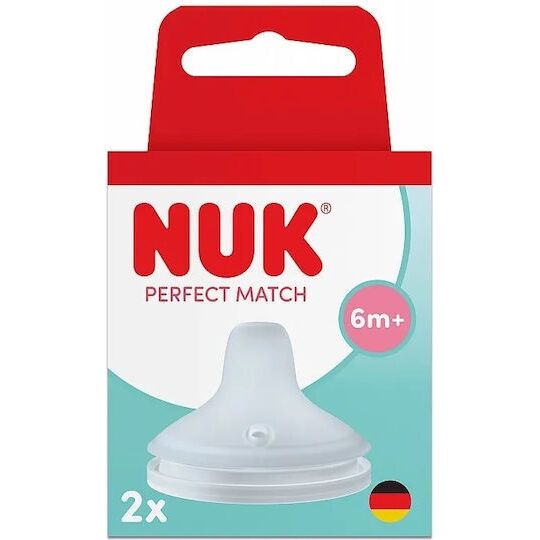 Ρύγχος Σιλικόνης 6m+ Nuk Perfect Match 2τμχ