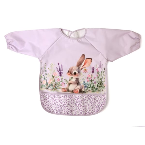 Αδιάβροχη Σαλιάρα-Ποδιά με Μανίκια Kiokids Lavender Bunny