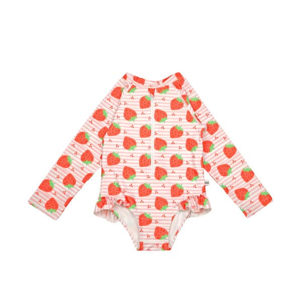 Ολόσωμο Μαγιώ με Μανίκια UV Zoocchini Strawberry