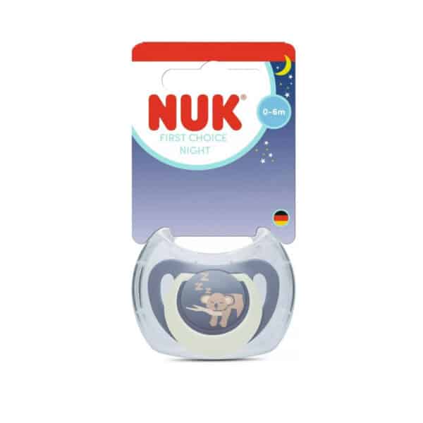 Πιπίλα Σιλικόνης 1τμχ 0-6M Nuk First Choice Night Koala