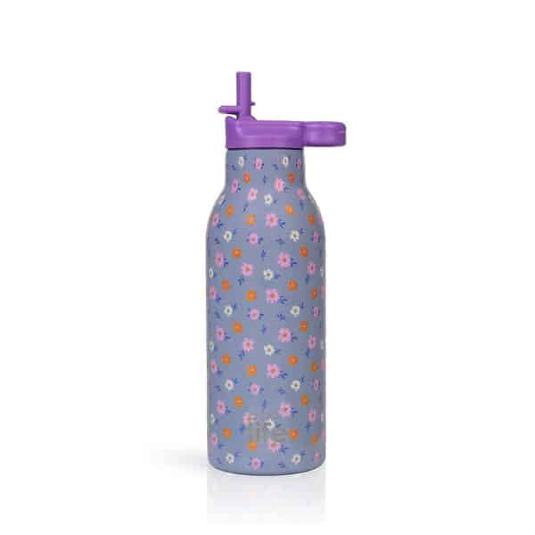 Ανοξείδωτο θερμός 550ml με εσωτερικό καλαμάκι Ecolife Flower Bloom