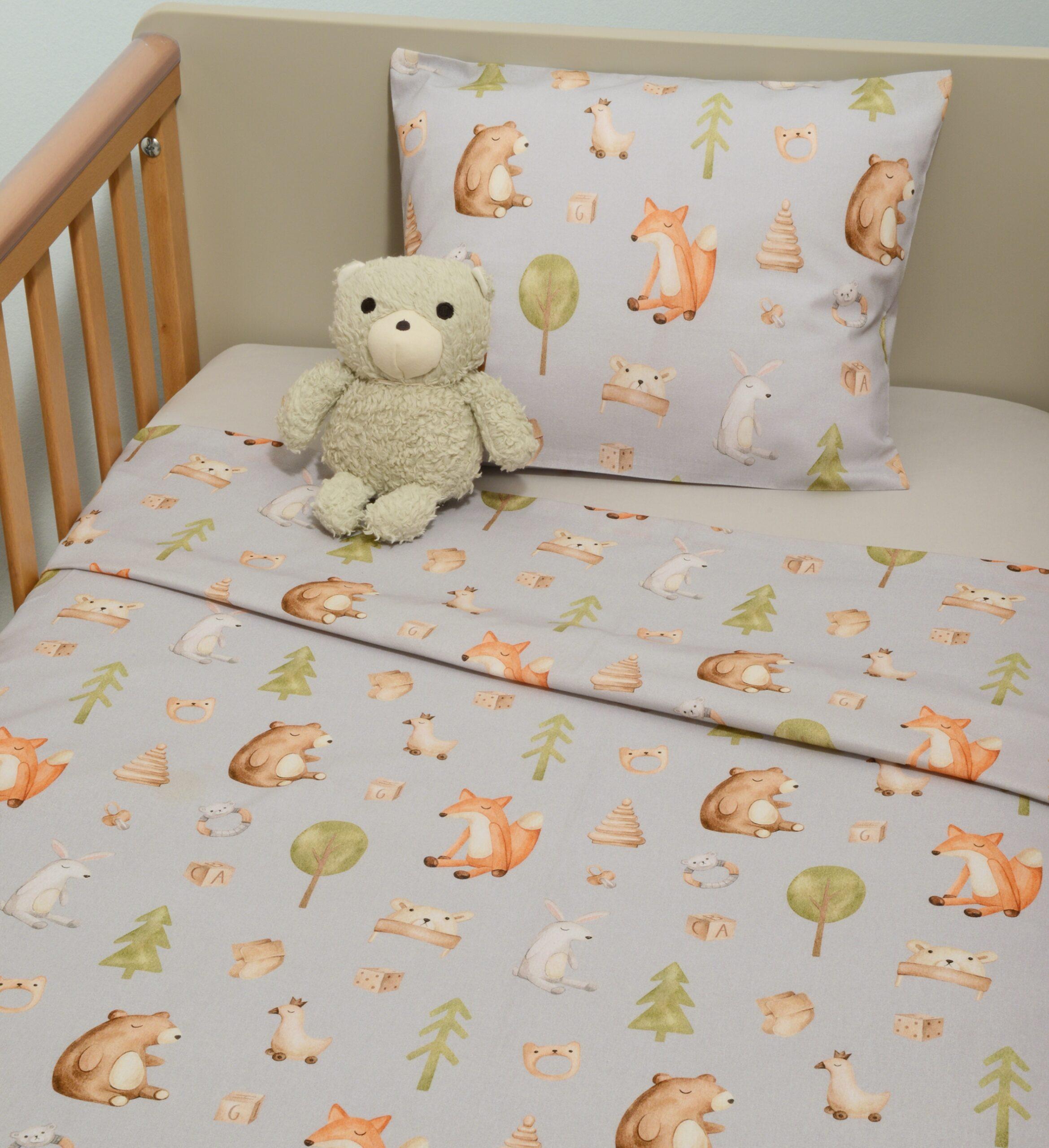 Σεντόνια Κούνιας Σετ 3τεμ 110x170εκ με λάστιχο Baby Oliver Des.427