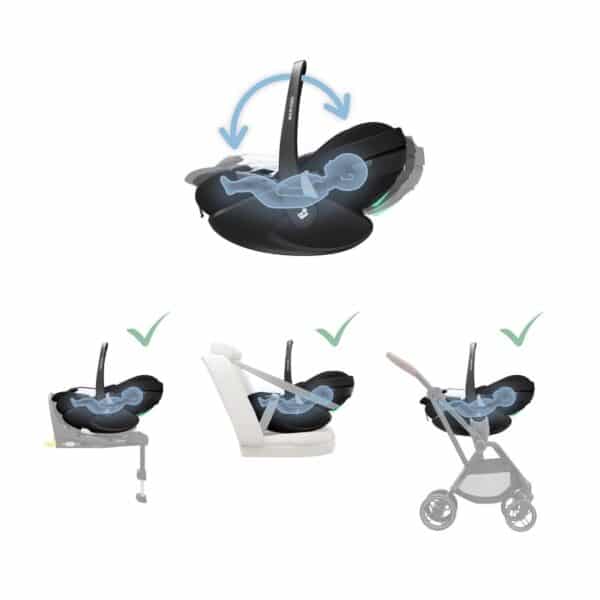Κάθισμα Αυτοκινήτου Maxi Cosi Pebble 360° 0-13kg PRO2 Twillic Black