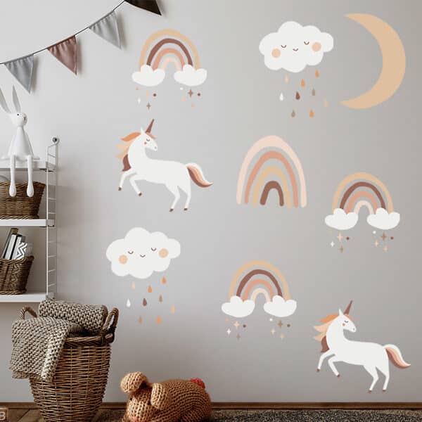 Αυτοκόλλητο Τοίχου Sipo Boho Rainbow Unicorn