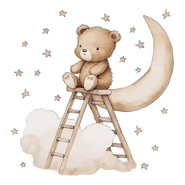 Αυτοκόλλητο Τοίχου Sipo Teddy bear on a ladder - Image 5