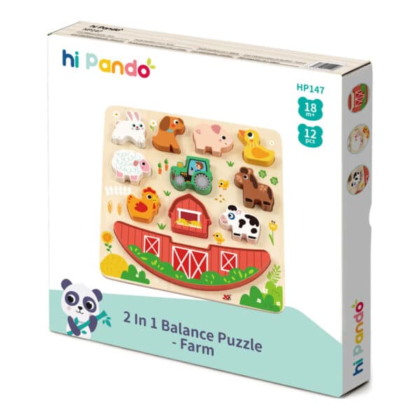 Ξύλινο Παζλ Και Παιχνίδι Ισορροπίας Hi Pando Farm HP147 - Image 2