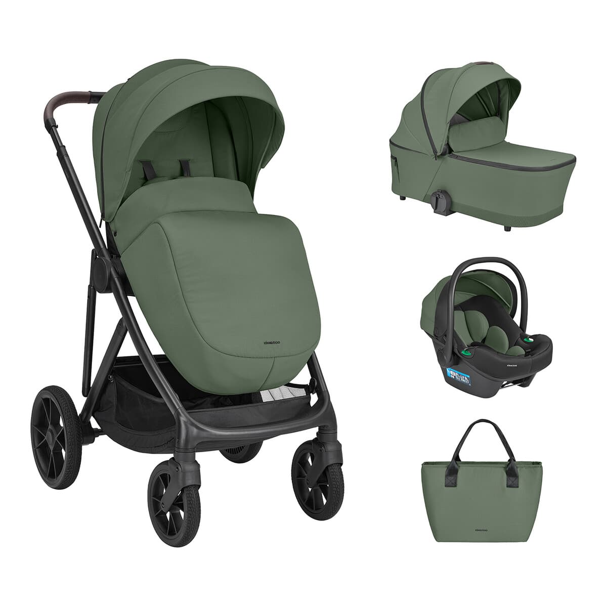 Πολυκαρότσι 3 Σε 1 Με Καλαθούνα Kikka Boo Chiara Army Green 2027
