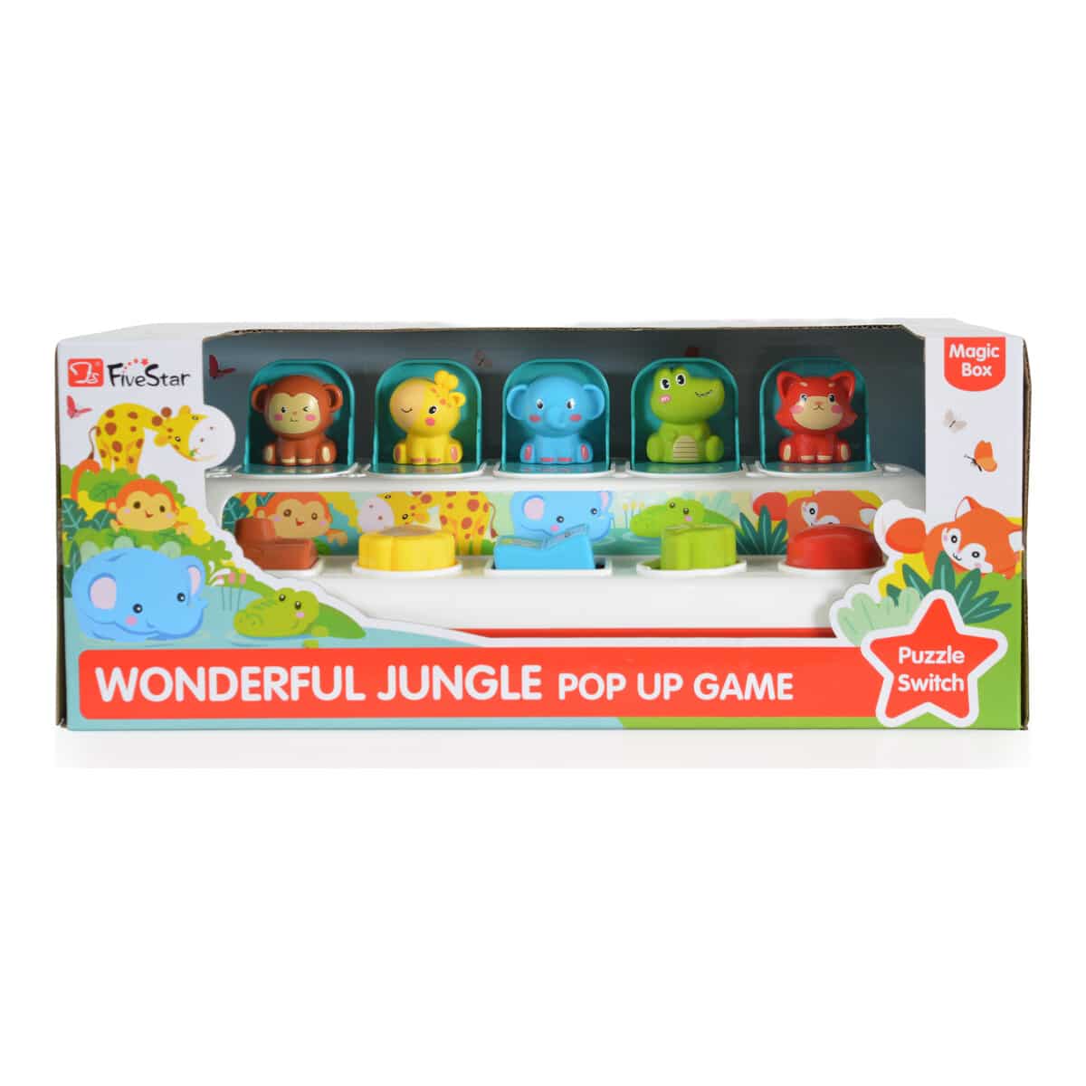 Παιχνίδι Pop Up Ζωάκια με Ήχο Fivestar Toys Jungle 35165 White - Image 3