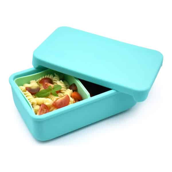 Φαγητοδοχείο Σιλικόνης 2 θέσεων 700ml Melii Bento Blue/Mint