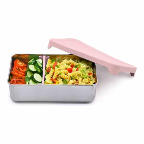 Φαγητοδοχείο 2 θέσεων 740ml Melii Stainless Steel Bento Pink