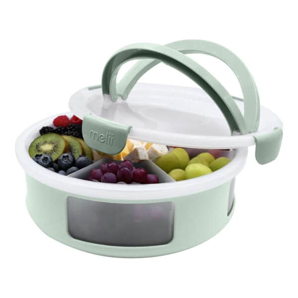 Φαγητοδοχείο Στρογγυλό με Χωρίσματα Melii Snackle Box Sage