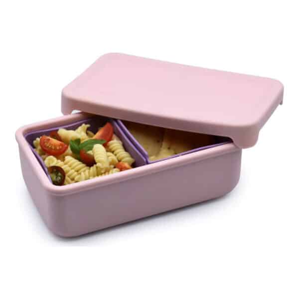 Φαγητοδοχείο Σιλικόνης 2 θέσεων 700ml Melii Bento Pink/Purple