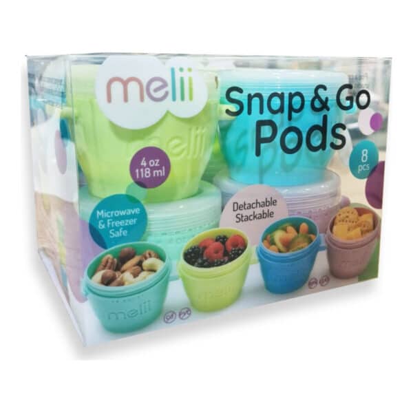 Σετ Φαγητοδοχείων 8τμχ 118ml Melii Silicone Snap & Go