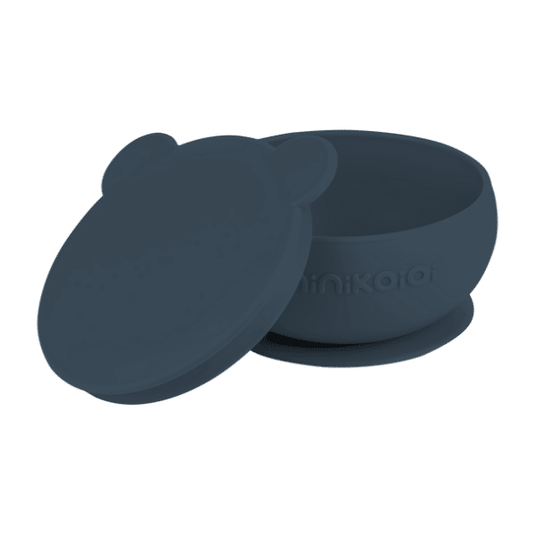 Μπώλ Σιλικόνης με Καπάκι Minikoioi Deep Blue