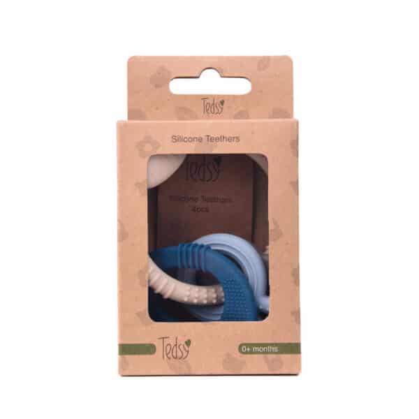Μασητικά Σιλικόνης 4τμχ Amek Toys Grey Green Blue