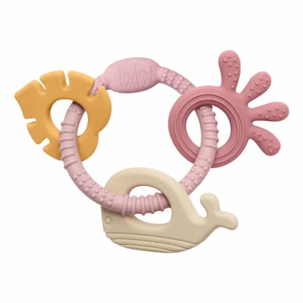 Μασητικά Σιλικόνης 4τμχ Amek Toys Pink Beige