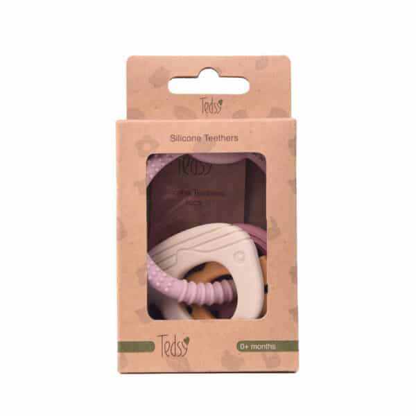 Μασητικά Σιλικόνης 4τμχ Amek Toys Pink Beige