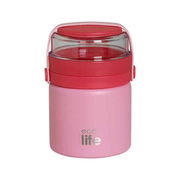 Θερμός Φαγητού 450ml Ecolife Jar Pink