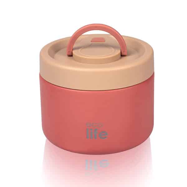 Στρογγυλό Θερμός Φαγητού 650ml Ecolife Κοραλλί