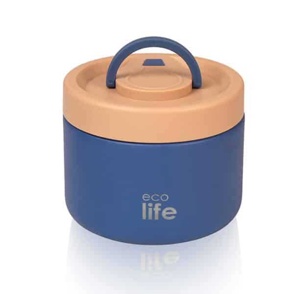 Στρογγυλό Θερμός Φαγητού 650ml Ecolife Μπλε