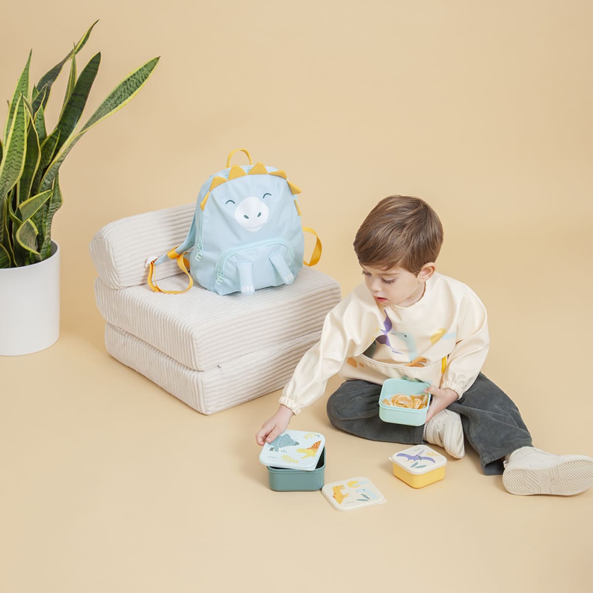 Σετ παιδικά δοχεία φαγητού 3τμχ MiniLand Snack Box Jurassic