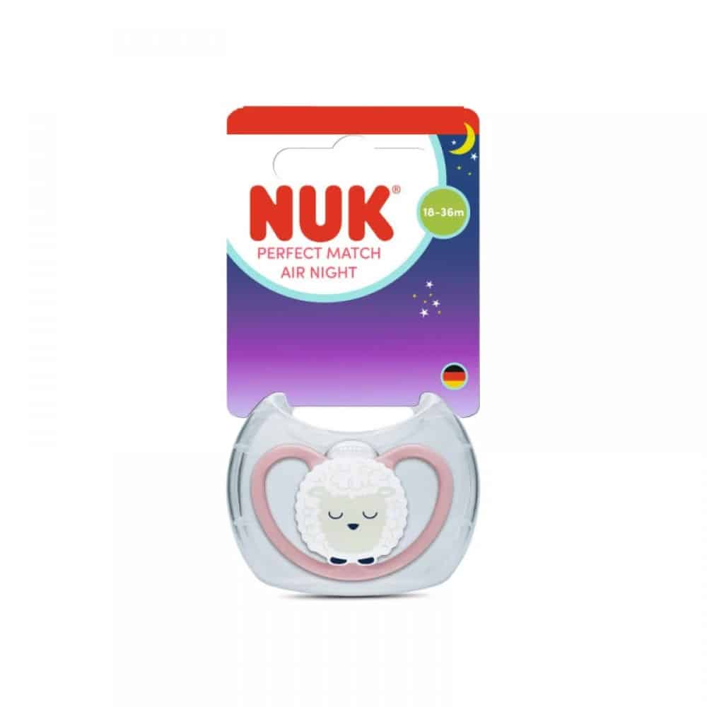 Πιπίλα Σιλικόνης 18-36 Μηνών Nuk Perfect Match Air Night Sheep