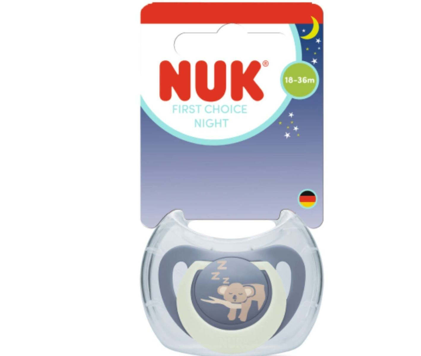 Πιπίλα Σιλικόνης 18-36 Μηνών Nuk First Choice Night Koala