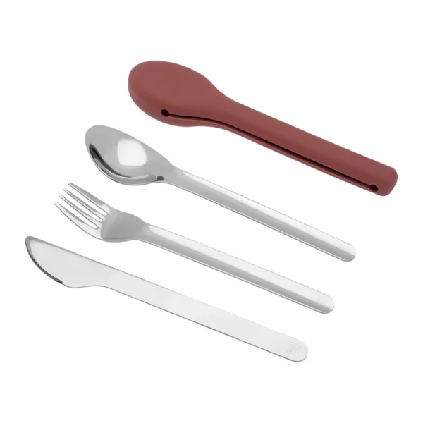 Σετ Ανοξείδωτα Μαχαιροπίρουνα Ecolife Dusty Red Cutlery Set