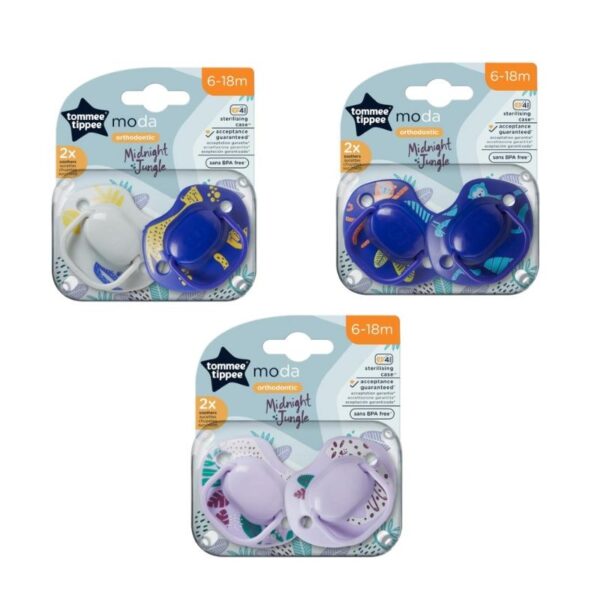 Tommee Tippee Πιπίλα Σιλικόνης 2τμχ 6-18m Moda Διάφορα Χρώματα