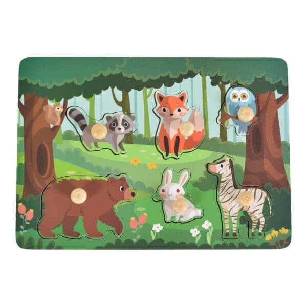 Ξύλινο Puzzle Άγρια Ζώα MONI Toys 3006
