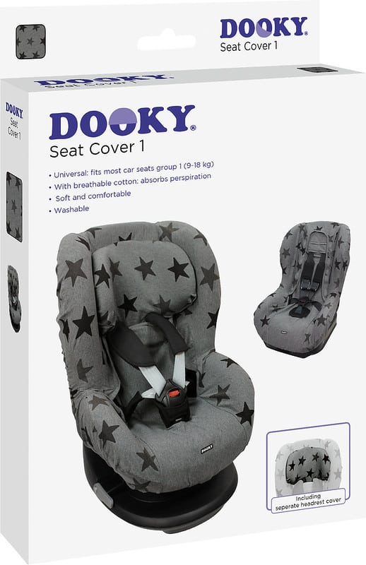 Dooky κάλυμμα για κάθισμα αυτοκινήτου Group 1(9-18 κιλά) Grey Stars