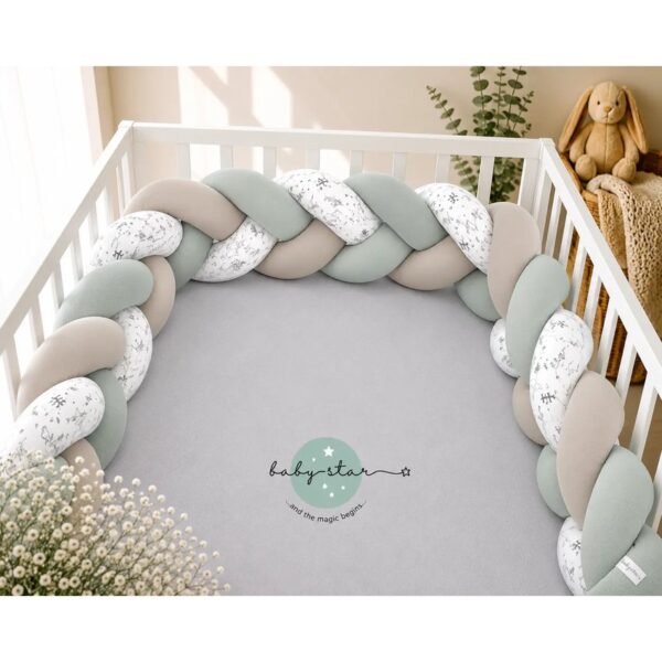Πάντα Πλεξούδα 200x19εκ Baby Star Vert De Gris Μoka Larvik - Image 2