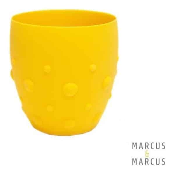 Παιδικό εκπαιδευτικό ποτήρι σιλικόνης 24M+ Marcus & Marcus Κίτρινο